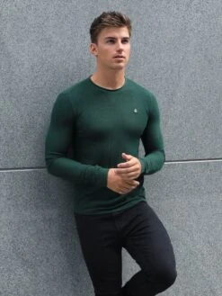 Mason Knit Jumper - Dark Green -Blakely Clothing Store 2041AGreen03D