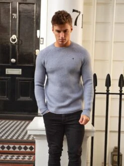 Yardley Knit Jumper - Light Blue 11 Yardley Knit Jumper - Light Blue -Blakely Clothing Store 2042LightBlue 01D