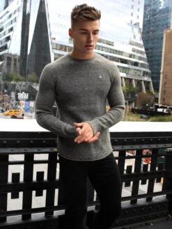 Yardley Knit Jumper - Charcoal -Blakely Clothing Store 2042charcoalD 4