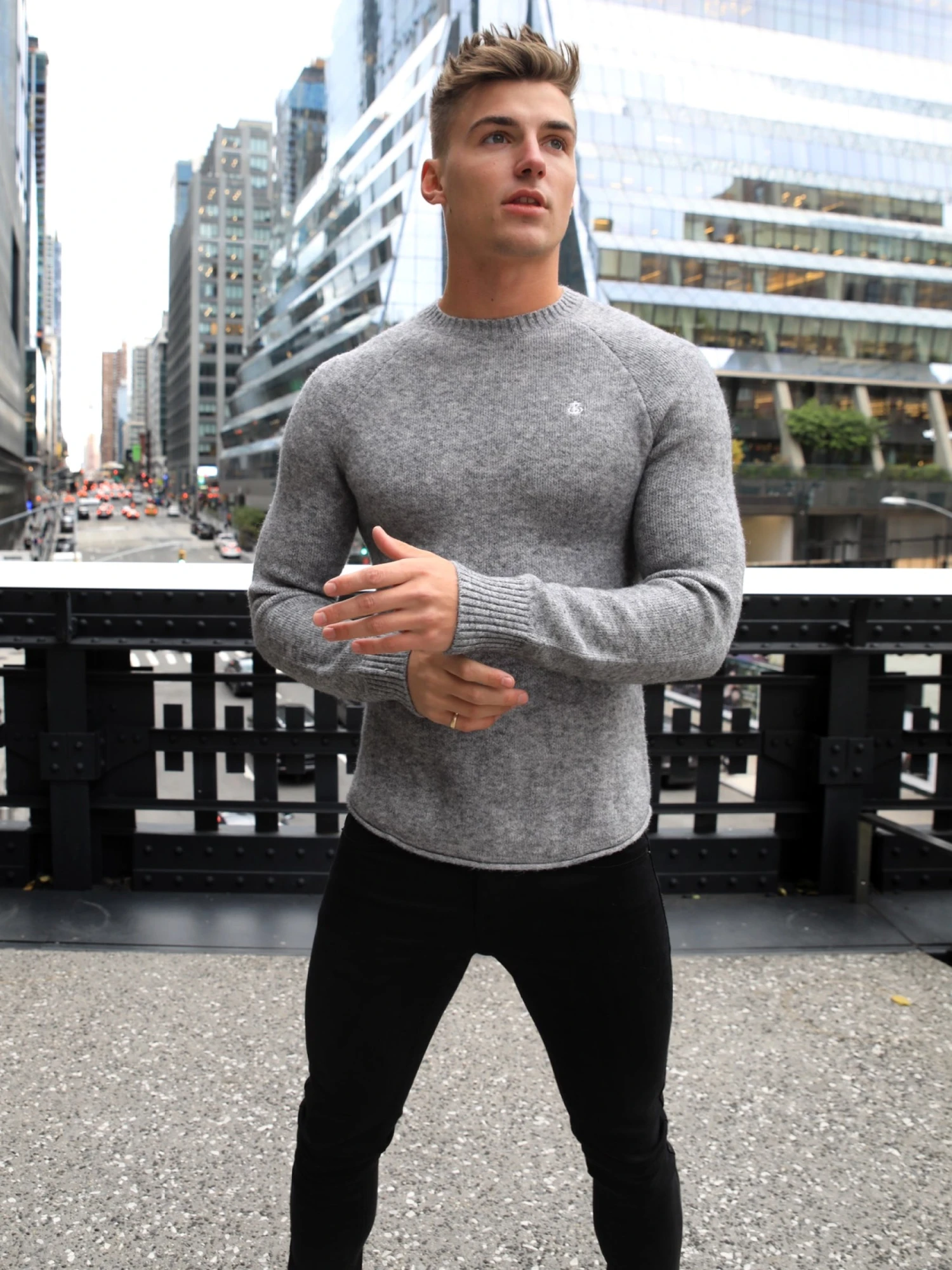 Yardley Knit Jumper - Grey 2 Yardley Knit Jumper - Grey - Image 2