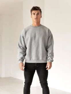 Idris Oversized Jumper - Marl Grey -Blakely Clothing Store 2046AGreyMarl 01D