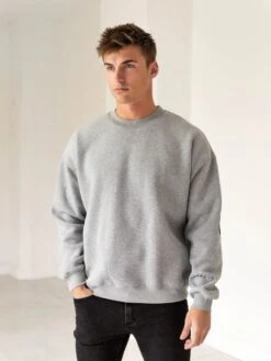 Idris Oversized Jumper - Marl Grey -Blakely Clothing Store 2046AGreyMarl 05D