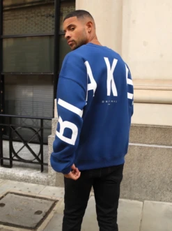 Idris Oversized Jumper - Midnight Blue -Blakely Clothing Store 2046A NAVY 02