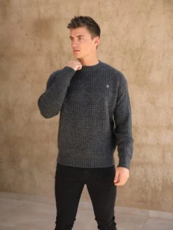Burford Knit Jumper - Charcoal 8 Burford Knit Jumper - Charcoal -Blakely Clothing Store 2075Charcoal 04D