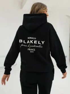 Monaco Women's Relaxed Hoodie - Black -Blakely Clothing Store 213WOBLACKHOODIED 1