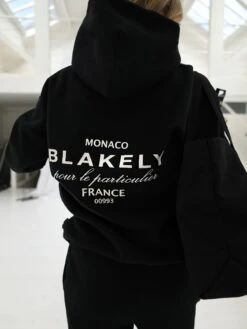 Monaco Women's Relaxed Hoodie - Black -Blakely Clothing Store 213WOBLACKHOODIED 4