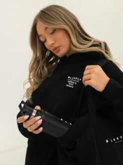 Monaco Women's Relaxed Hoodie - Black -Blakely Clothing Store 213WOBLACKHOODIED4