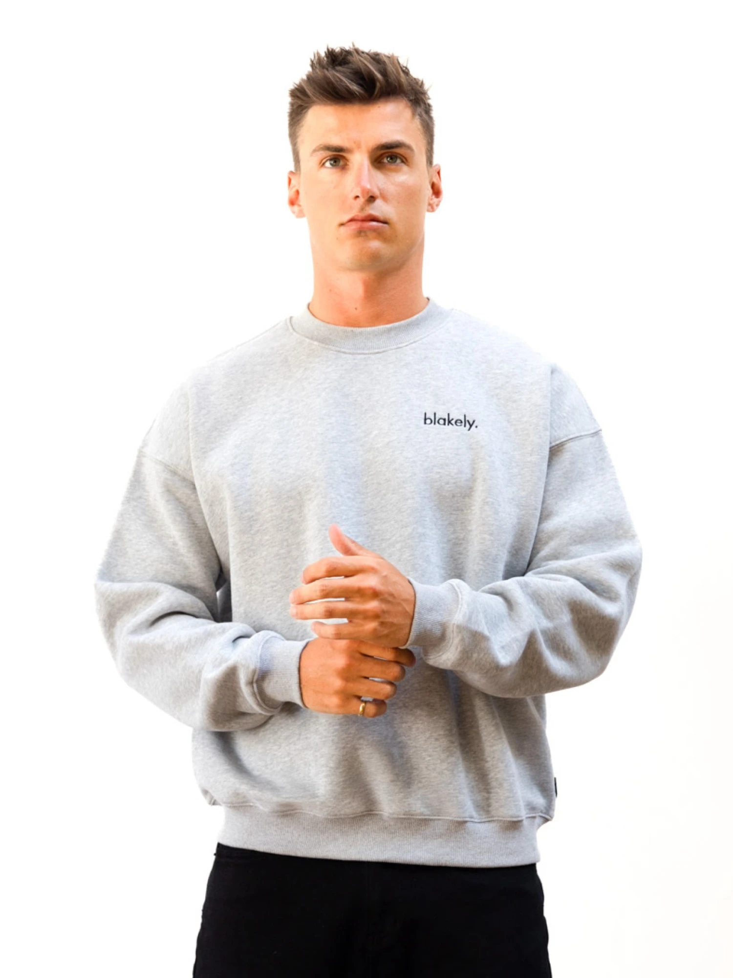 Sami Relaxed Jumper - Marl Grey 1 Sami Relaxed Jumper - Marl Grey