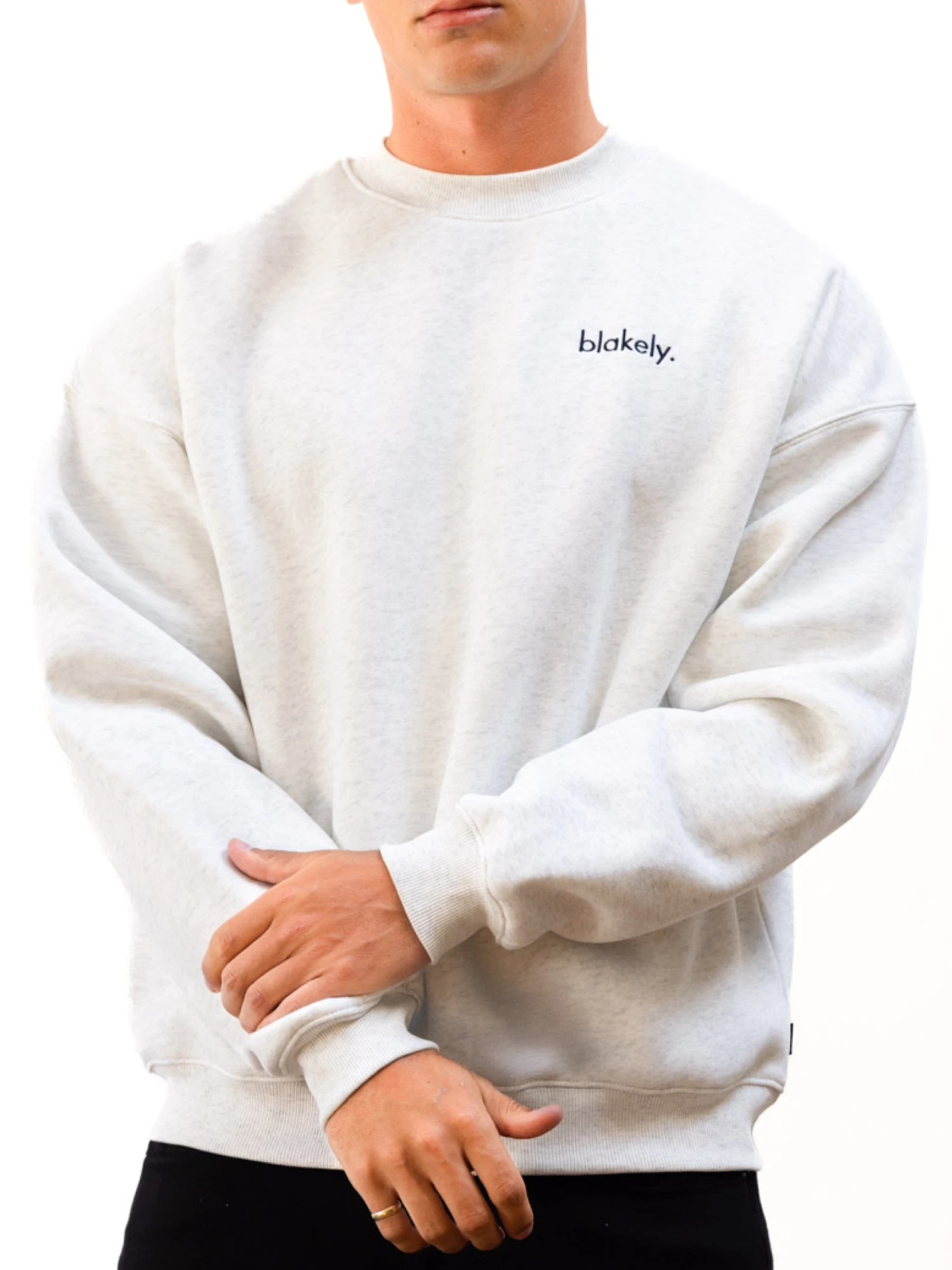 Sami Relaxed Jumper - Marl White 5 Sami Relaxed Jumper - Marl White - Image 5