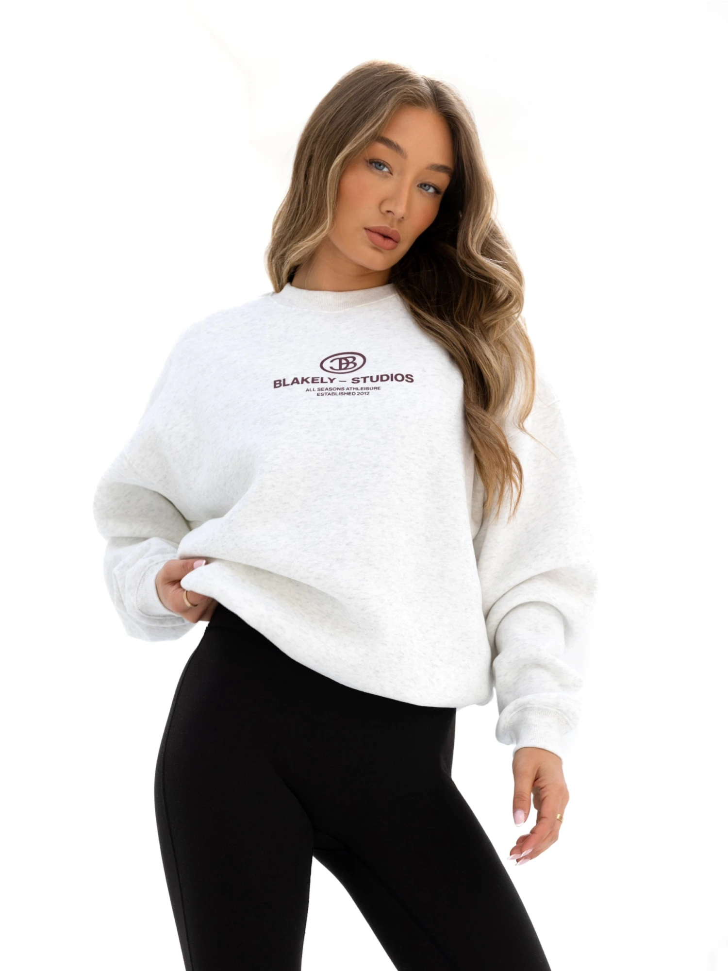Madison Oversized Jumper - Marl White 2 Madison Oversized Jumper - Marl White - Image 2