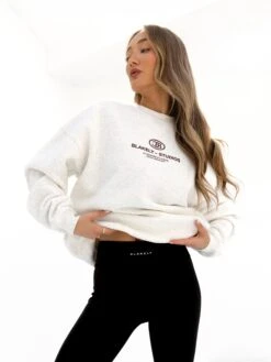 Madison Oversized Jumper - Marl White 10 Madison Oversized Jumper - Marl White -Blakely Clothing Store 2160MARLWHITE04D