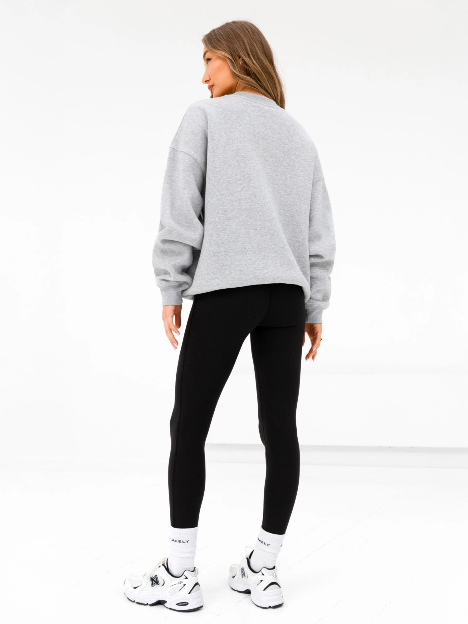 Olivia Oversized Jumper - Marl Grey 4 Olivia Oversized Jumper - Marl Grey - Image 4