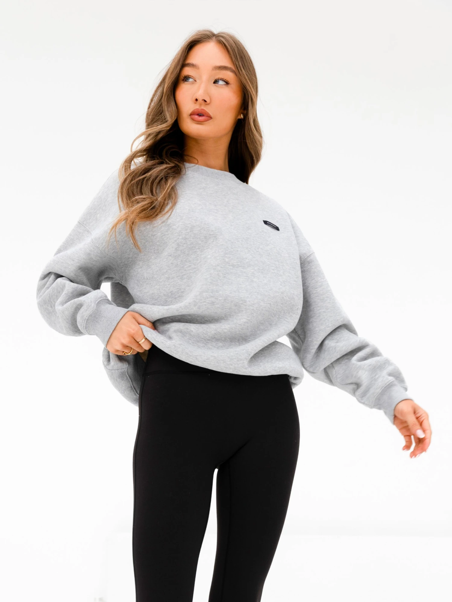 Olivia Oversized Jumper - Marl Grey 6 Olivia Oversized Jumper - Marl Grey - Image 6
