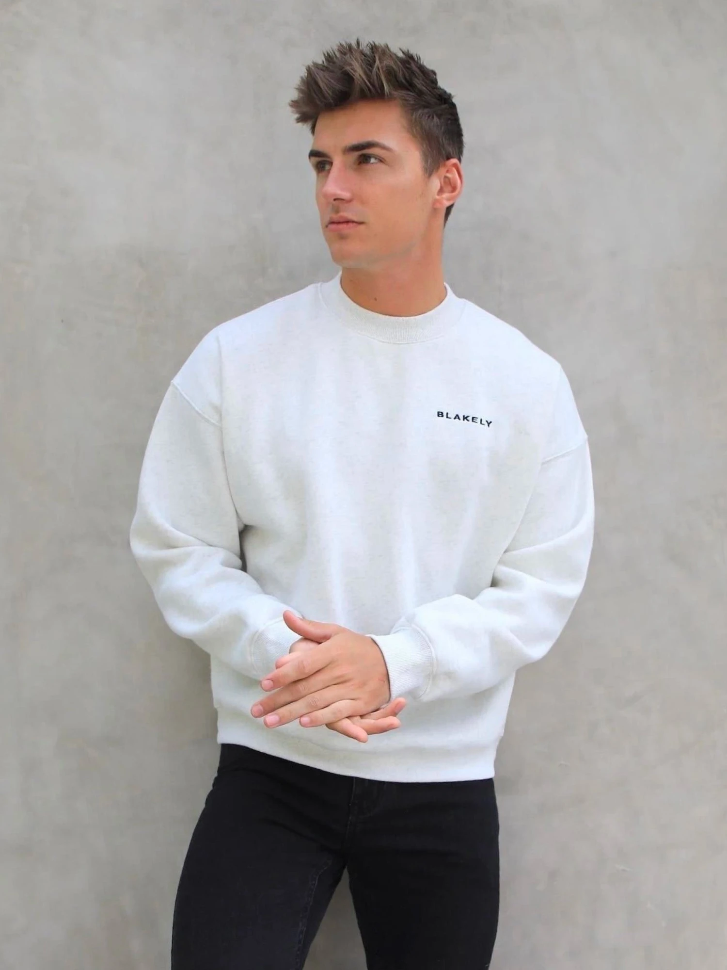 Series Relaxed Jumper - Marl White 1 Series Relaxed Jumper - Marl White