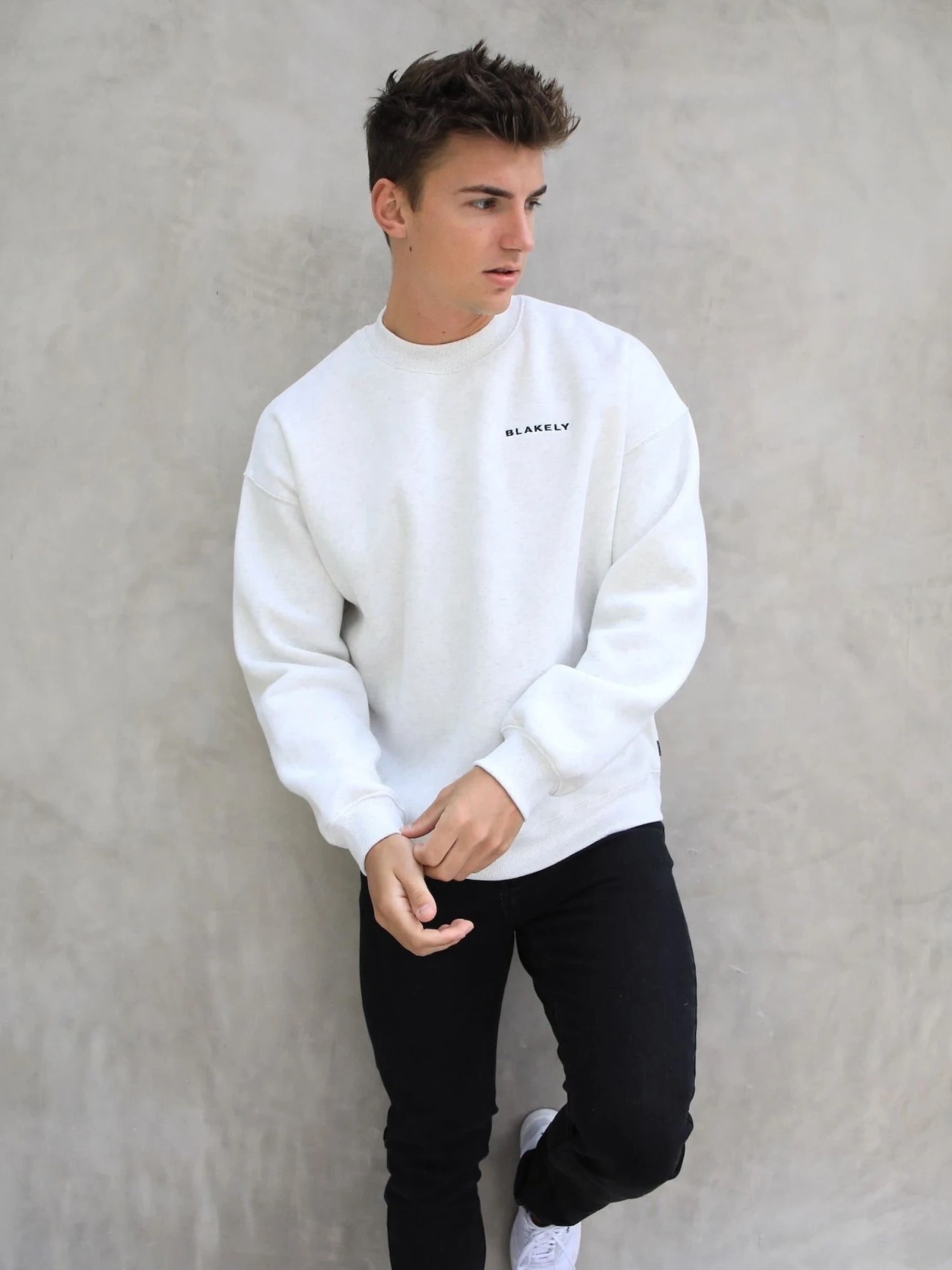Series Relaxed Jumper - Marl White 2 Series Relaxed Jumper - Marl White - Image 2