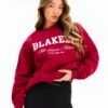 Melrose Oversized Jumper - Cherry Red