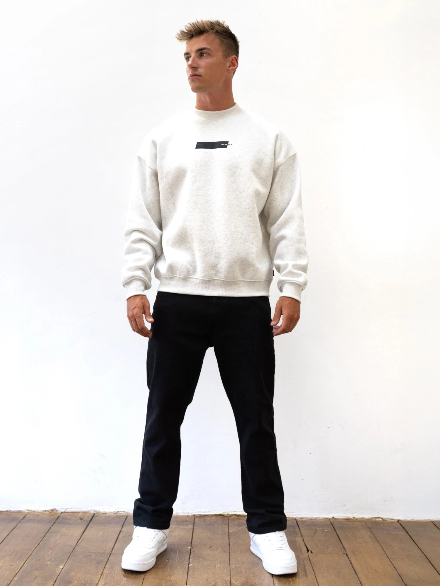 Kobe Italic Relaxed Jumper - Marl White 5 Kobe Italic Relaxed Jumper - Marl White - Image 5