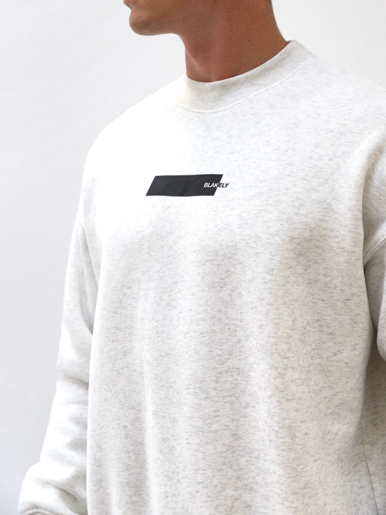 Kobe Italic Relaxed Jumper - Marl White 4 Kobe Italic Relaxed Jumper - Marl White - Image 4