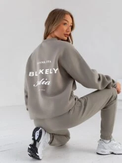 Italia Oversized Jumper - Stone Grey -Blakely Clothing Store 216BWGrey 01D