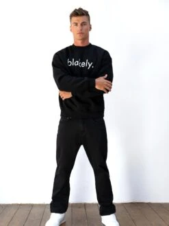 Logo Relaxed Jumper - Black -Blakely Clothing Store 216IMBLACKD