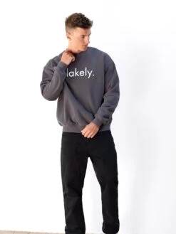 Logo Relaxed Jumper - Charcoal -Blakely Clothing Store 216IMCHARCOALD 1