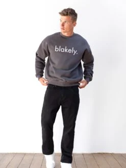 Logo Relaxed Jumper - Charcoal -Blakely Clothing Store 216IMCHARCOALD 2