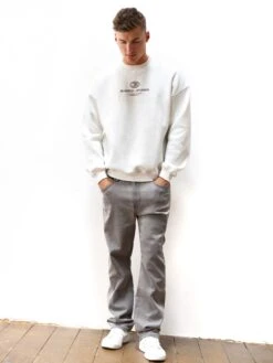 Mercer Relaxed Jumper - Marl White -Blakely Clothing Store 216IMMARLWHITE05D