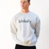 Logo Relaxed Jumper - Marl White -Blakely Clothing Store 216IMMARLWHITELEADD
