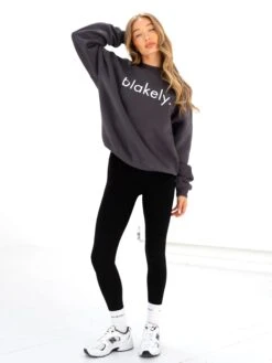 Logo Oversized Jumper - Charcoal 10 Logo Oversized Jumper - Charcoal -Blakely Clothing Store 216IWCHARCOALD