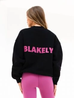 Amelie Oversized Jumper - Black & Pink -Blakely Clothing Store 216PBLACK01D