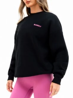 Amelie Oversized Jumper - Black & Pink -Blakely Clothing Store 216PBLACK03D