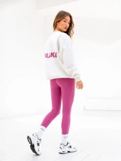 Amelie Oversized Jumper - Marl White & Pink -Blakely Clothing Store 216PMARLWHITE04D