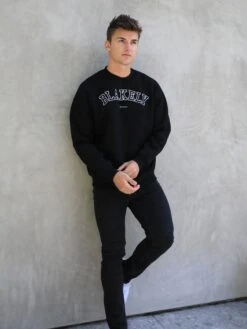 Varsity Relaxed Jumper - Black -Blakely Clothing Store 216VARBlackD 1