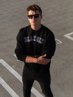 Varsity Relaxed Jumper - Black -Blakely Clothing Store 216VARBlackD 2