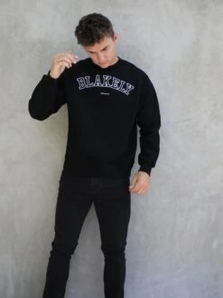 Varsity Relaxed Jumper - Black -Blakely Clothing Store 216VARBlackD 3