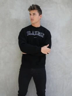 Varsity Relaxed Jumper - Black -Blakely Clothing Store 216VARBlackD 4
