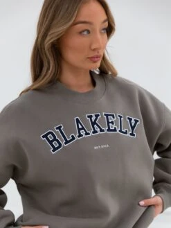 Varsity Oversized Jumper - Safari Green 11 Varsity Oversized Jumper - Safari Green -Blakely Clothing Store 216VARWBeige 01D 1