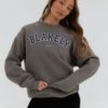 Varsity Oversized Jumper - Safari Green -Blakely Clothing Store 216VARWNeutral Grey 01D