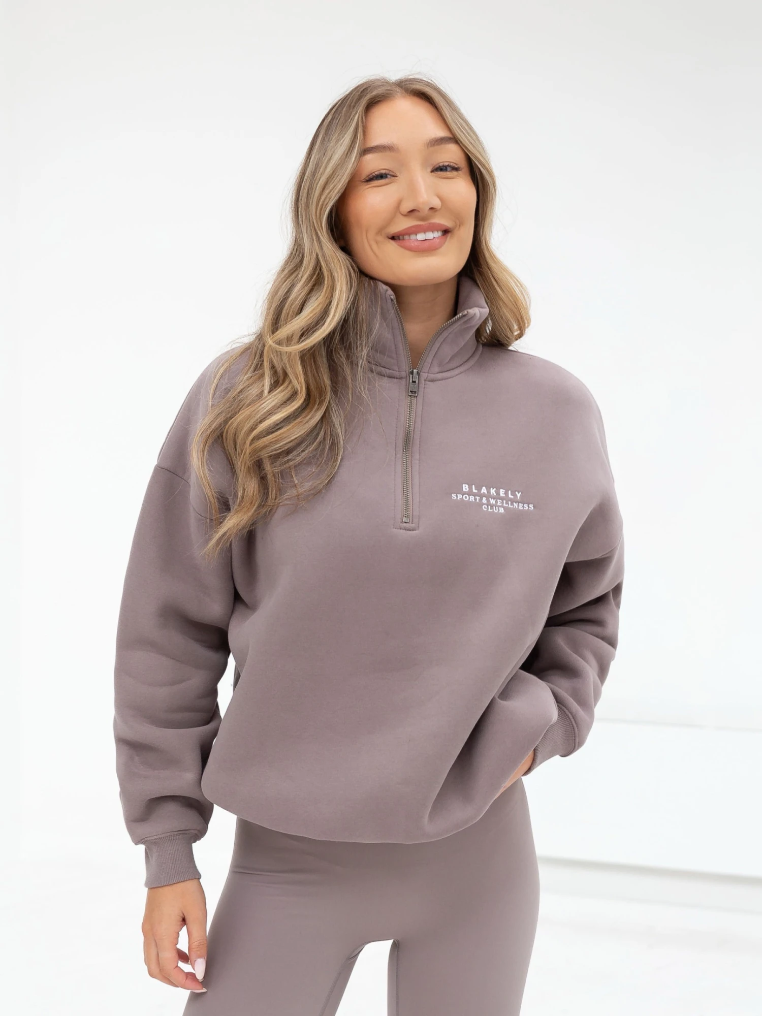 Ultimate 1/4 Zip Jumper - Pink Taupe 1 Ultimate 1/4 Zip Jumper - Pink Taupe