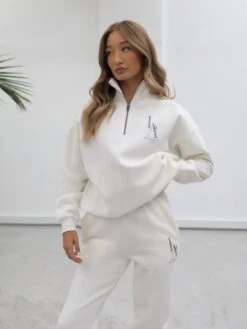 Studio 1/4 Zip Jumper - Ivory -Blakely Clothing Store 218LAIvory04D