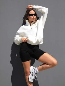 Studio 1/4 Zip Jumper - Ivory -Blakely Clothing Store 218LAIvory08D