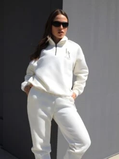 Studio 1/4 Zip Jumper - Ivory -Blakely Clothing Store 218LAIvory11D