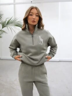 Studio 1/4 Zip Jumper - Olive 11 Studio 1/4 Zip Jumper - Olive -Blakely Clothing Store 218LAOlive04D