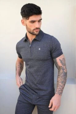 Midar Check Polo - Dark Grey -Blakely Clothing Store 2208Charcoal1