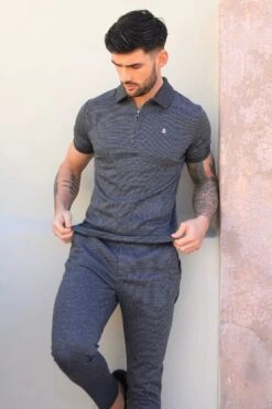 Midar Check Polo - Dark Grey -Blakely Clothing Store 2208Charcoal4