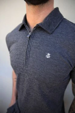 Midar Check Polo - Dark Grey -Blakely Clothing Store 2208Charcoal5