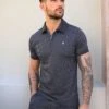 Midar Check Polo - Dark Grey -Blakely Clothing Store 2208 Charcoal NewLead