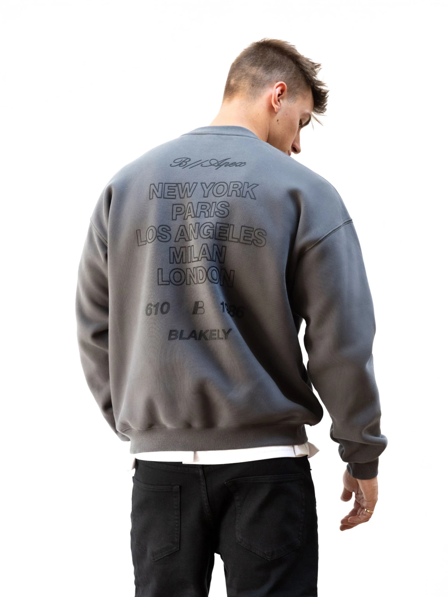 Apex City Relaxed Jumper - Charcoal 1 Apex City Relaxed Jumper - Charcoal