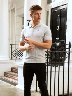 Finsbury Polo - Marl White -Blakely Clothing Store 2212MarlWhite 04D
