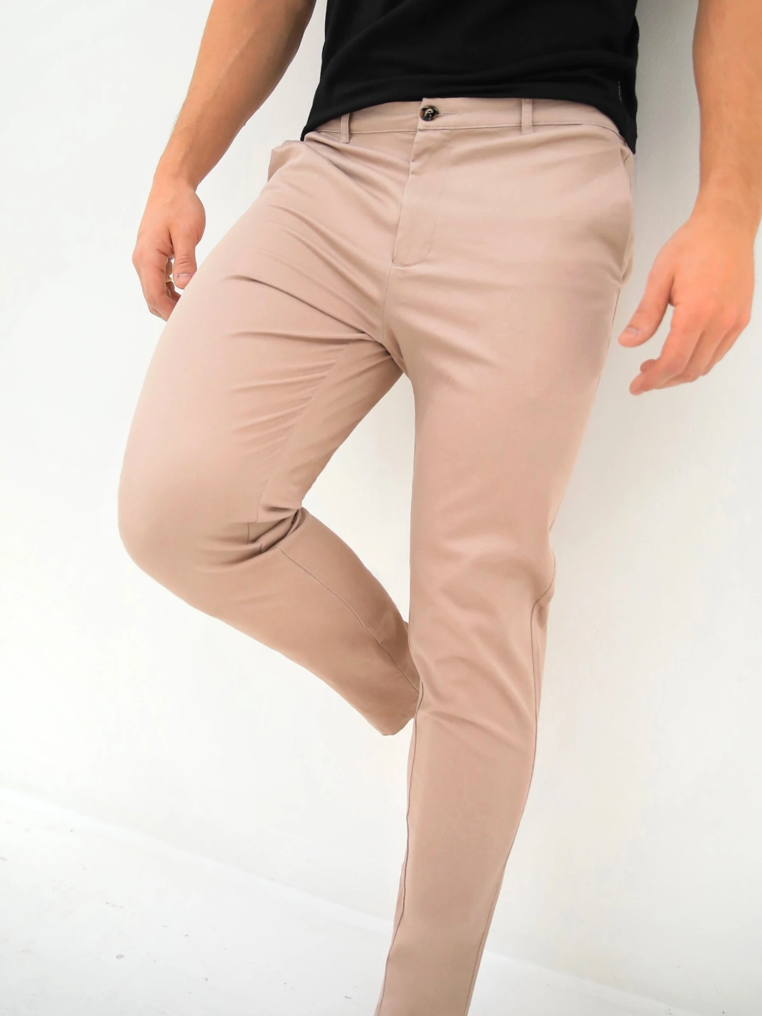 Kingsley Slim Fit Tailored Chinos - Dusty Pink 1 Kingsley Slim Fit Tailored Chinos - Dusty Pink